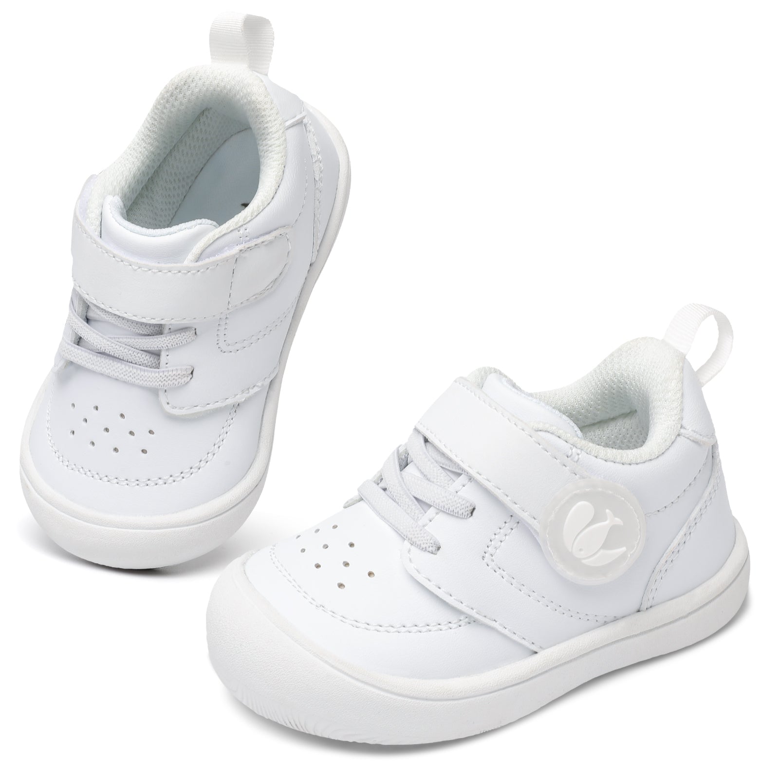 JOINFREE Baby Shoes Girls Boys Wide Barefoot Sneakers All White