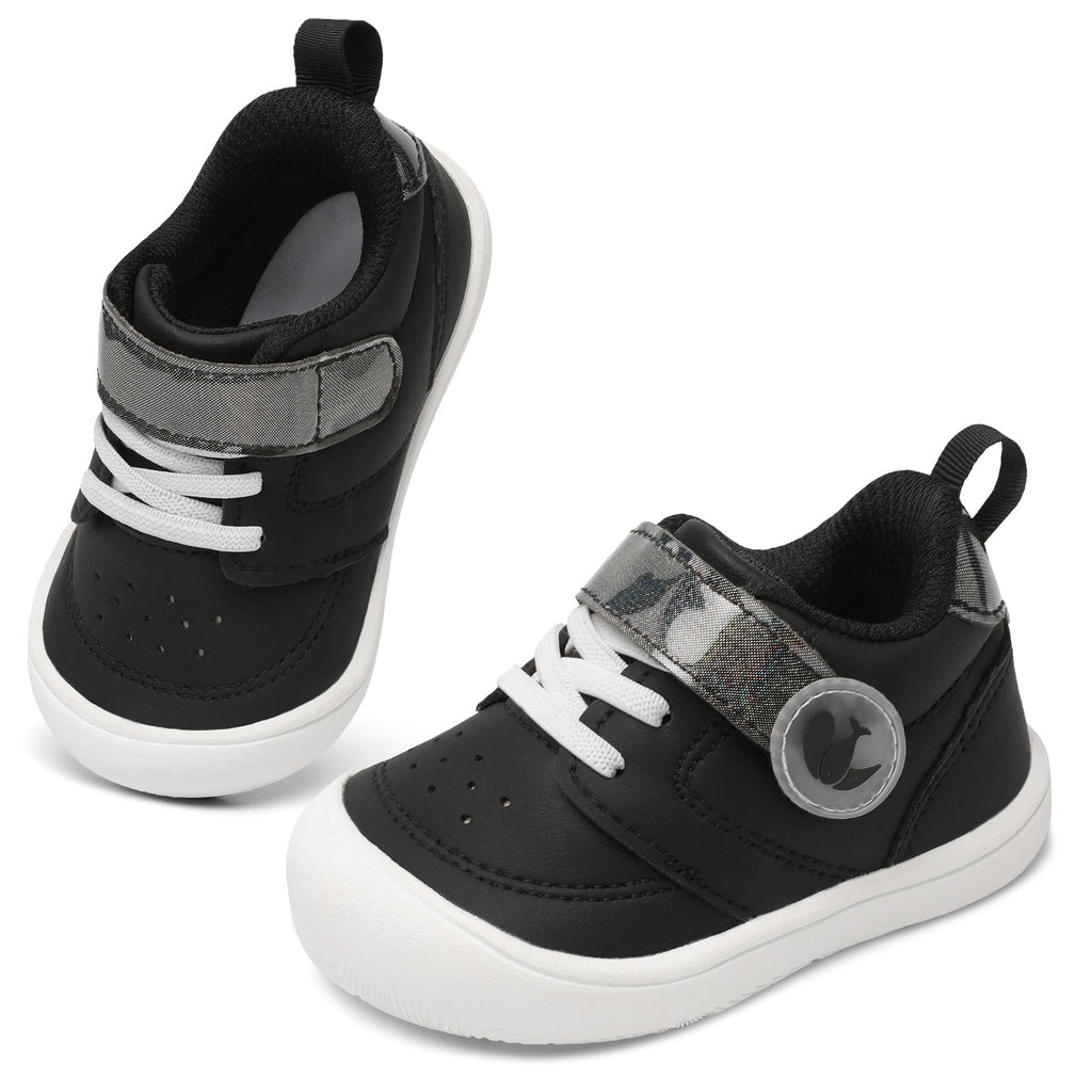 JOINFREE Baby Shoes Girls Boys Wide Barefoot Sneakers Black