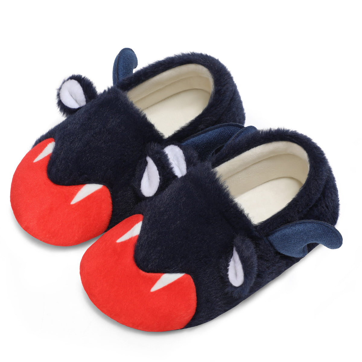 JOINFREE Toddler Boys Girls Slippers Kids Cartoon Plush Barefoot Shoes Indoor BatBlue