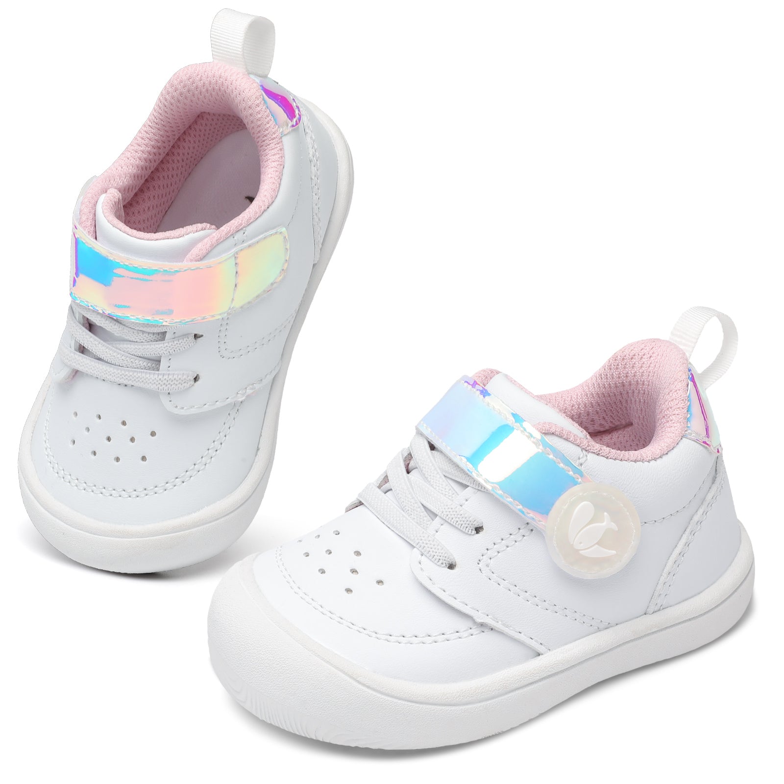 JOINFREE Baby Shoes Girls Boys Wide Barefoot Sneakers White