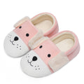 JOINFREE Toddler Boys Girls Slippers Kids Cartoon Plush Barefoot Shoes Indoor DogPink