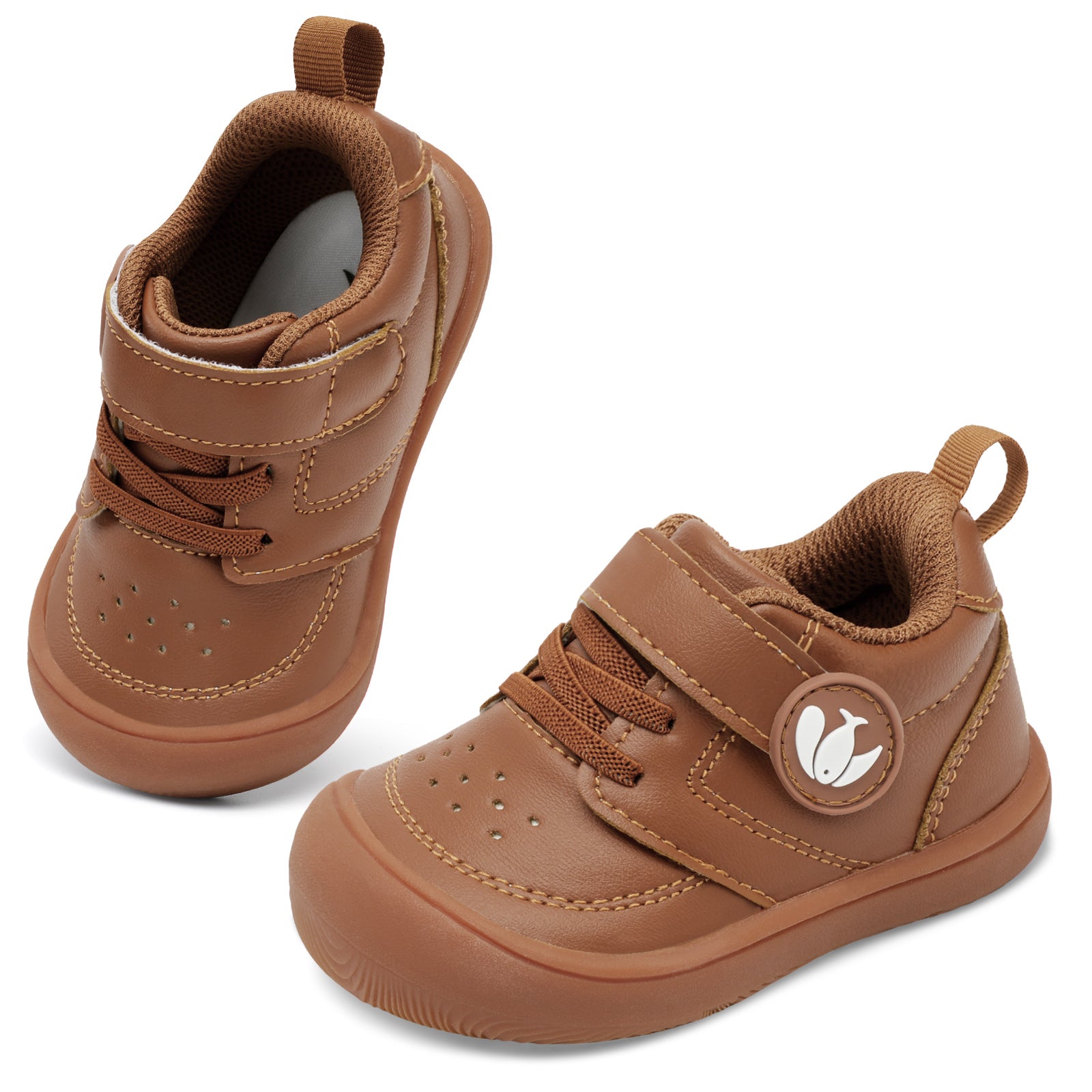 JOINFREE Baby Shoes Girls Boys Wide Barefoot Sneakers Brown