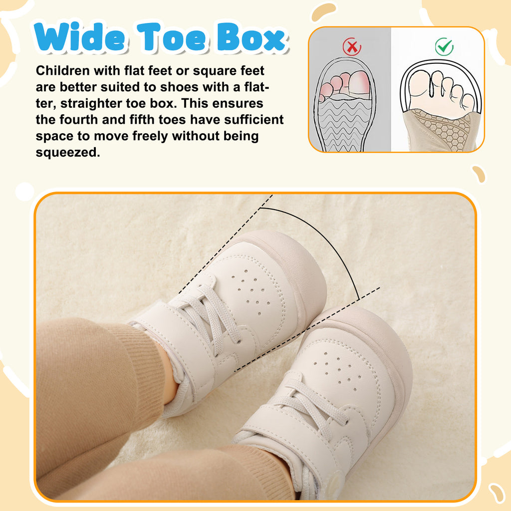 JOINFREE Baby Shoes Girls Boys Wide Barefoot Sneakers Beige