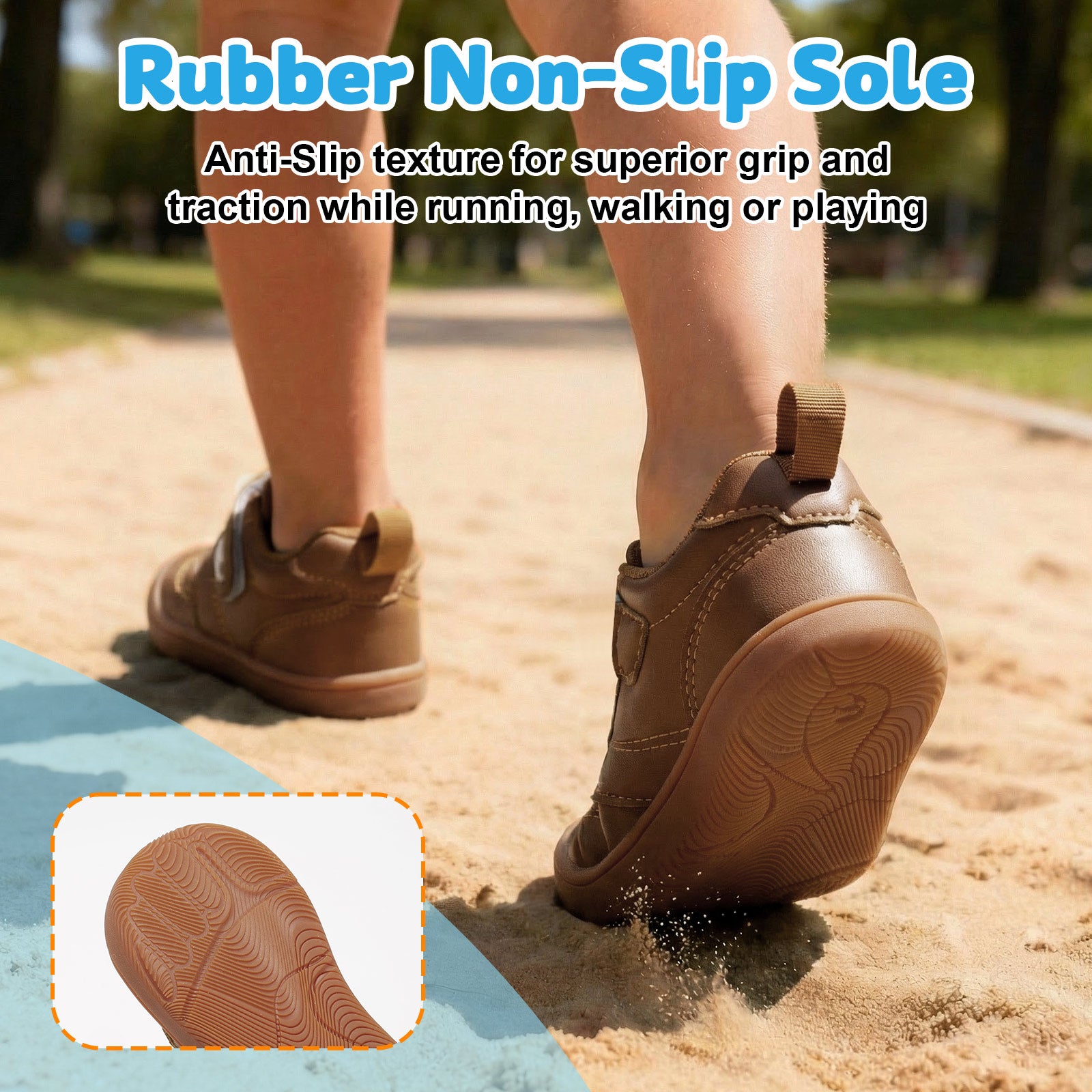 JOINFREE Baby Shoes Girls Boys Wide Barefoot Sneakers Brown