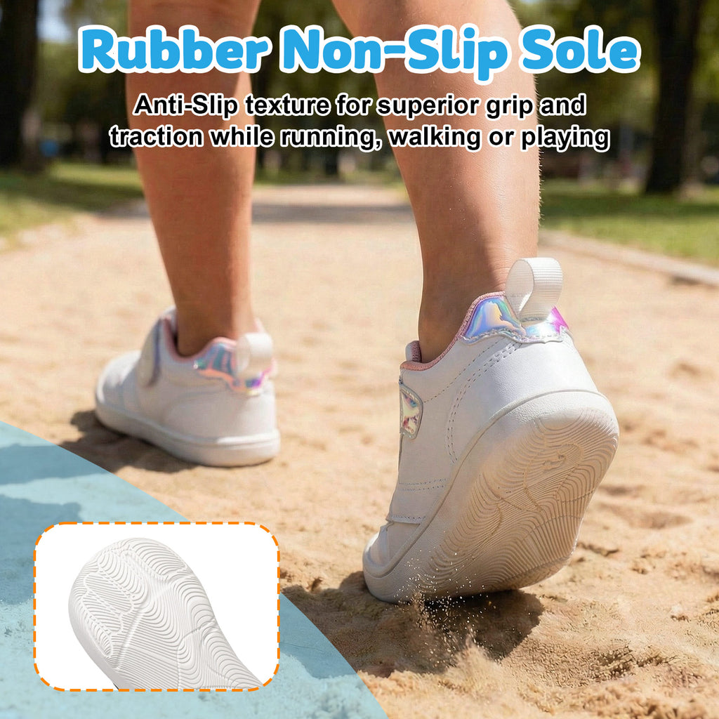 JOINFREE Baby Shoes Girls Boys Wide Barefoot Sneakers White
