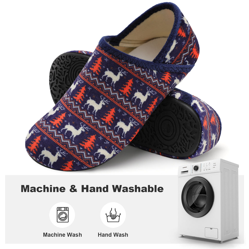 Adult Navy Deer House Shoes B