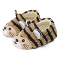 JOINFREE Toddler Girls Boys Fuzzy Slippers Wide Toe Box Warm House Slippers Brown tiger