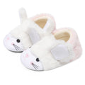 JOINFREE Toddler Girls Boys Fuzzy Slippers Wide Toe Box Warm House Slippers Pink rabbit