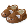 JOINFREE Toddler Girls Boys Fuzzy Slippers Wide Toe Box Warm House Slippers Brown bear
