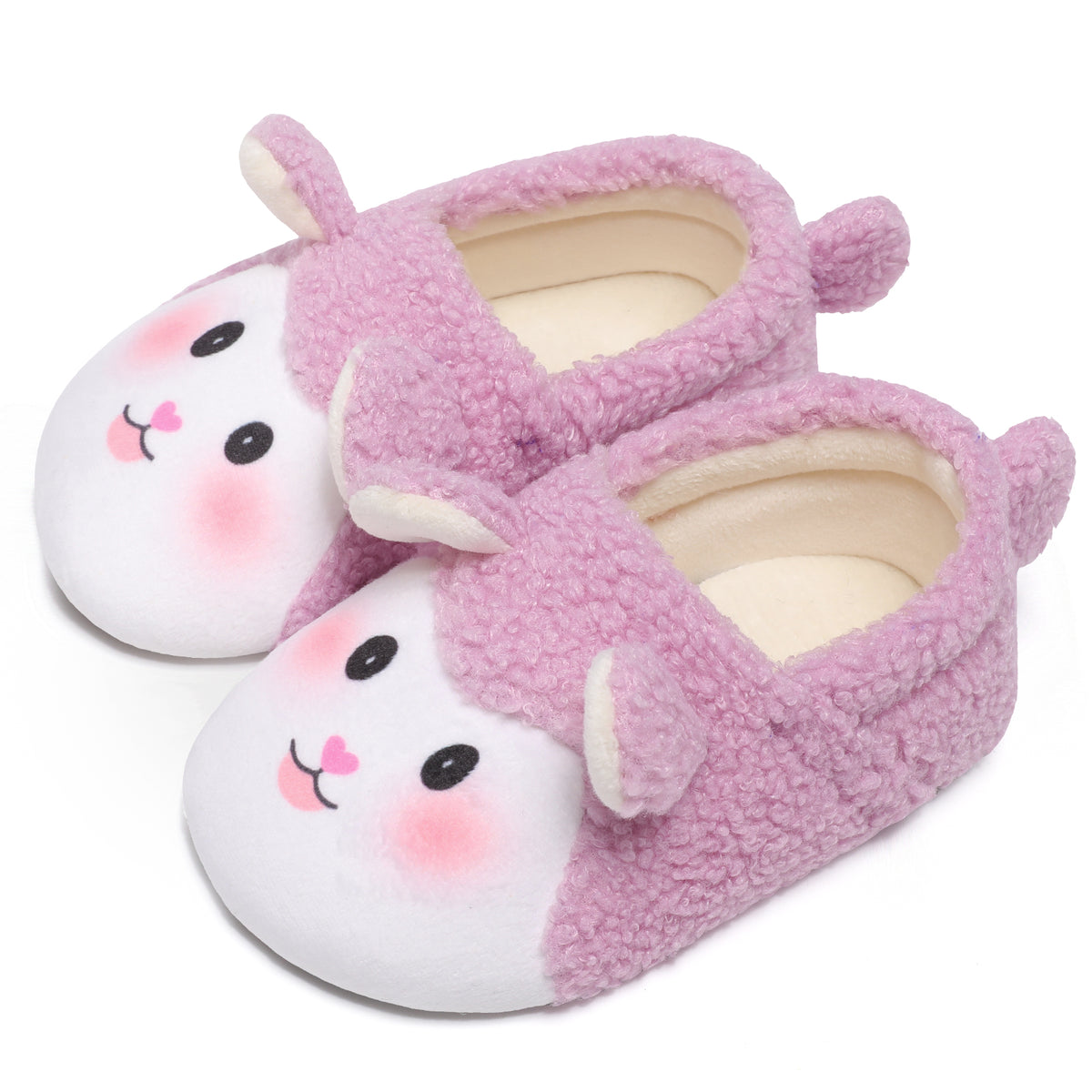 JOINFREE Toddler Boys Girls House Slippers Slip On Soft Wide Slippers Purple