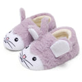 JOINFREE Toddler Girls Boys Fuzzy Slippers Wide Toe Box Warm House Slippers Purple rabbit