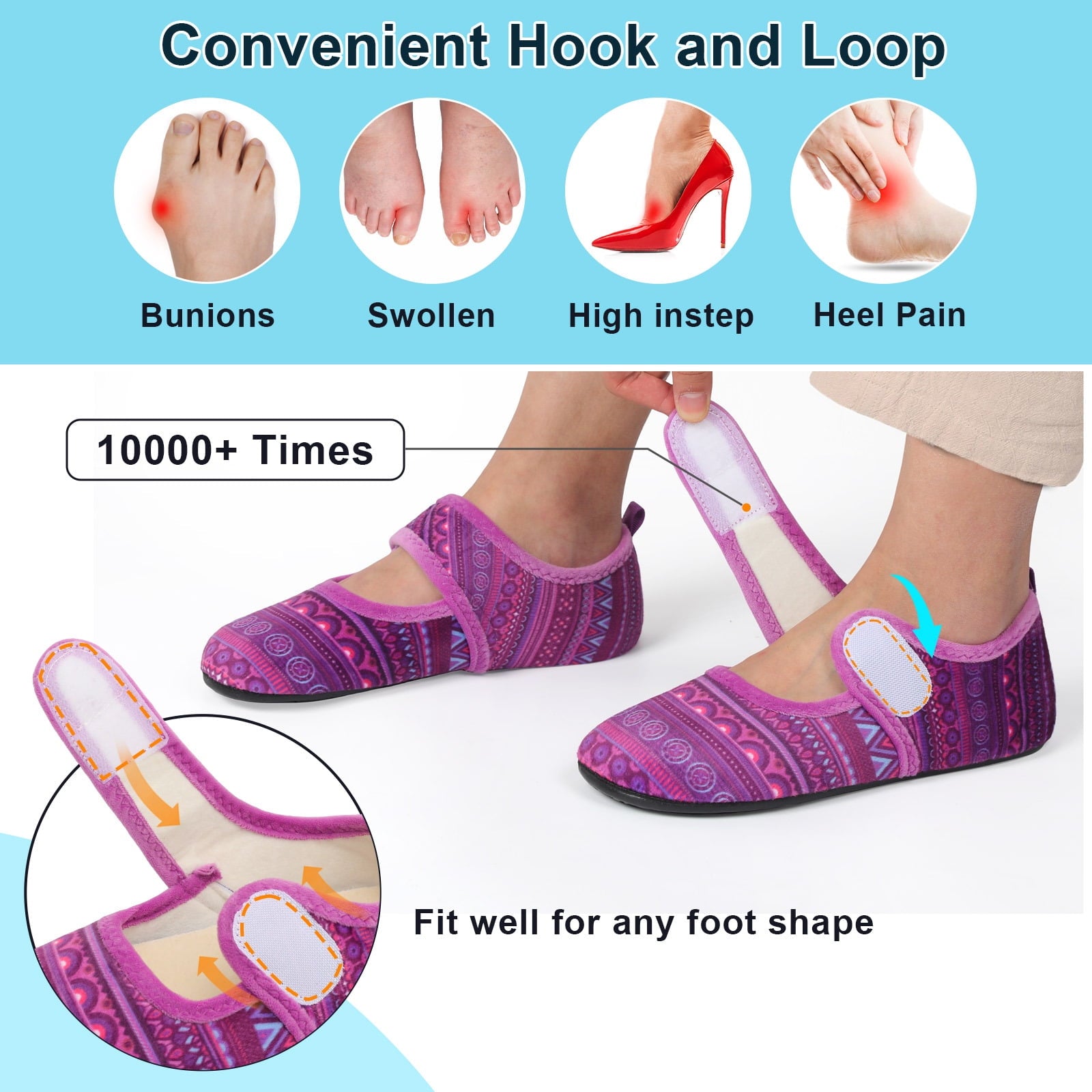 Women Strip Purple Slipper