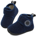 JOINFREE Toddler Boys Girls Slippers Kids Winter Warm Cozy House Fleece Booties Indoor Outdoor NavyBlue