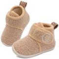 JOINFREE Toddler Boys Girls Slippers Kids Winter Warm Cozy House Fleece Booties Indoor Outdoor Khaki
