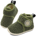 JOINFREE Toddler Boys Girls Slippers Kids Winter Warm Cozy House Fleece Booties Indoor Outdoor DarkGreen
