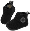 JOINFREE Toddler Boys Girls Slippers Kids Winter Warm Cozy House Fleece Booties Indoor Outdoor Black