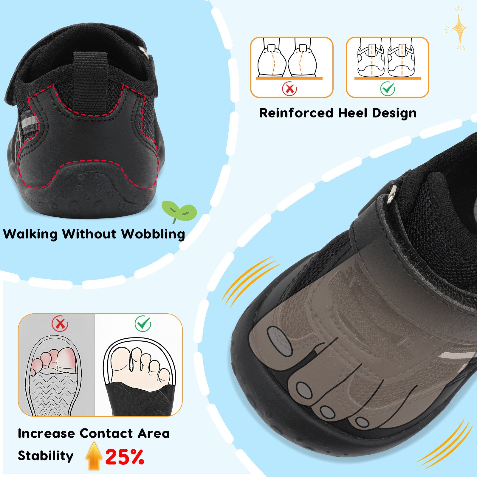 Baby Black Running Shoes