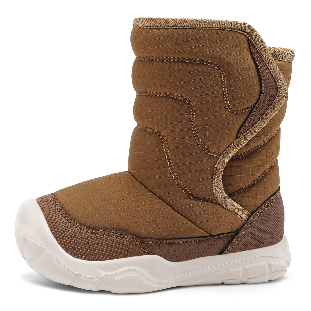 JOINFREE Toddler Boys Girls Winter Boots Waterproof Non-Slip Warm Boots Outdoor Brown
