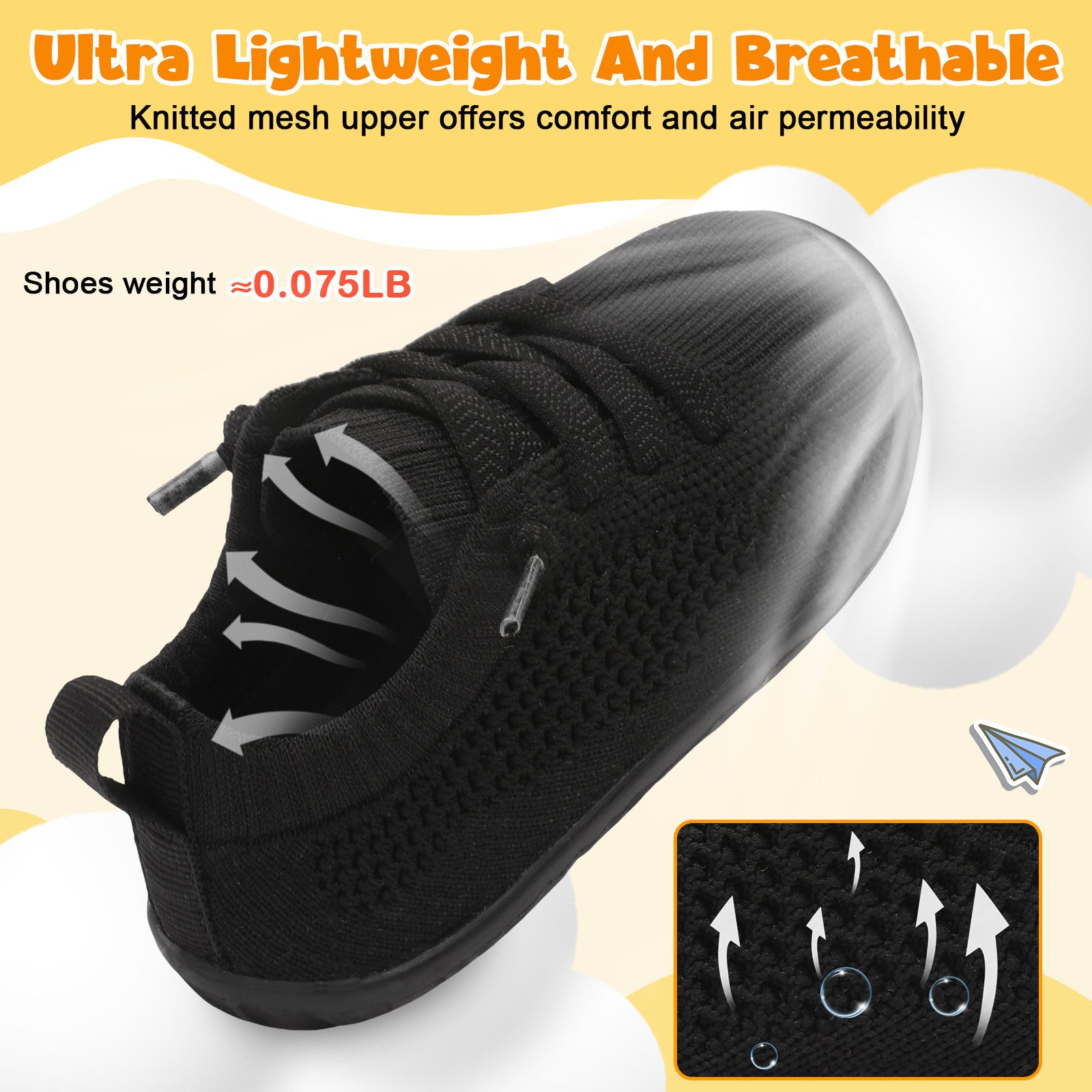 Baby Black Running Shoes