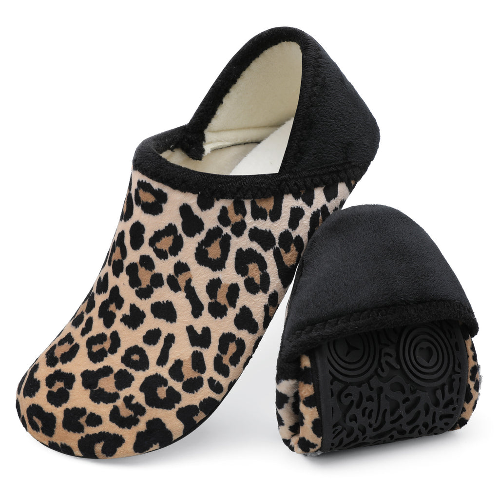 Adult Brown Leopard House Shoes B