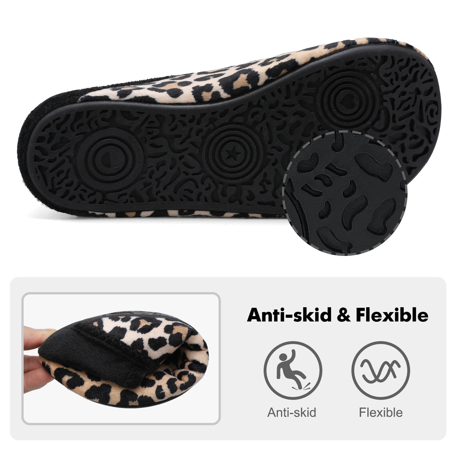 Adult Brown Leopard House Shoes B