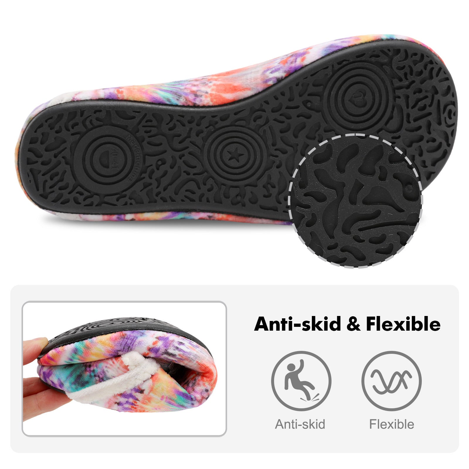 Adult Multi Tiedye House Shoes B