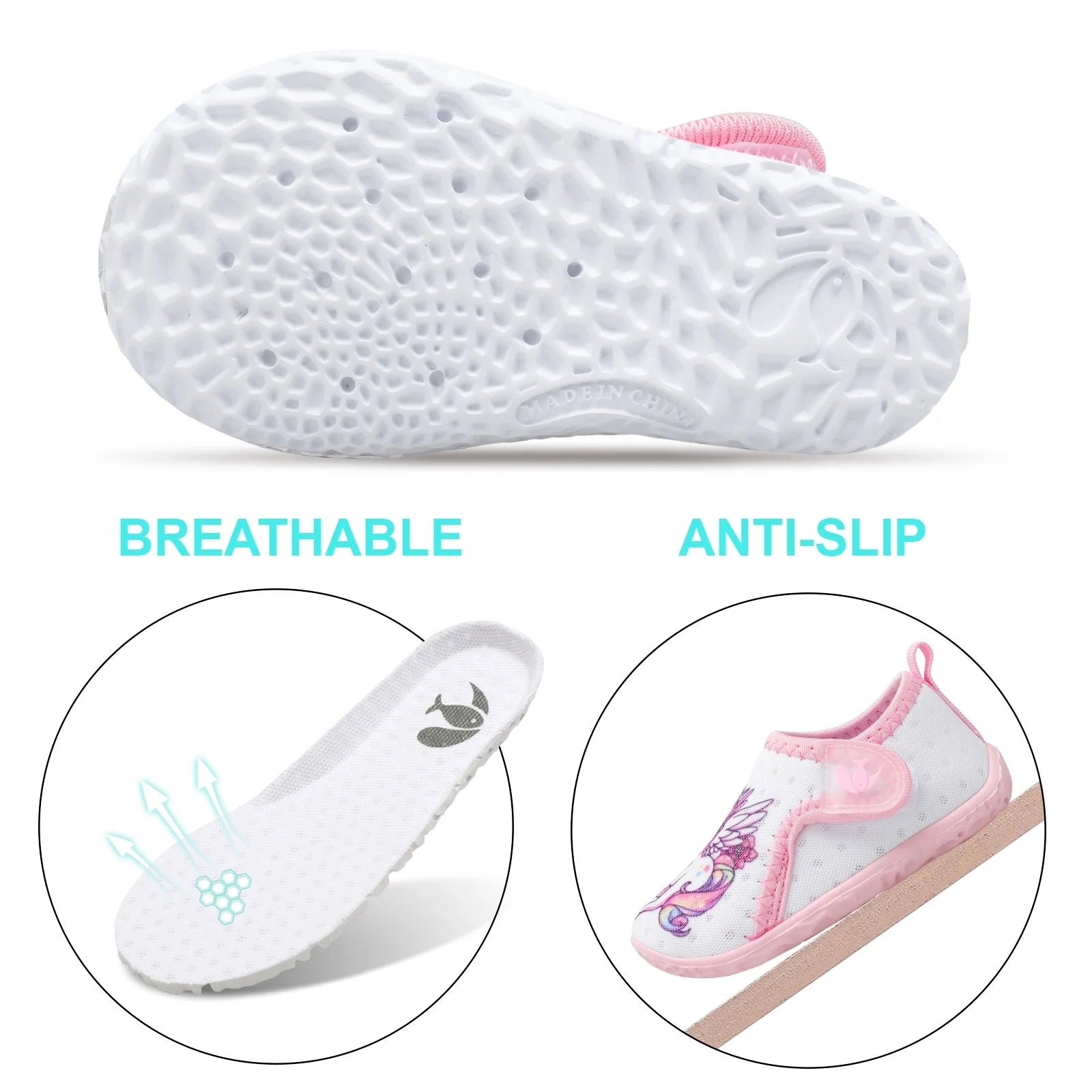 Baby Whitepink unicorn Water shoe B