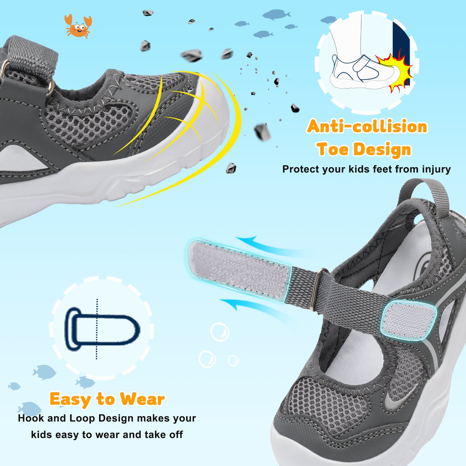 Kid DarkGrey Water shoe D