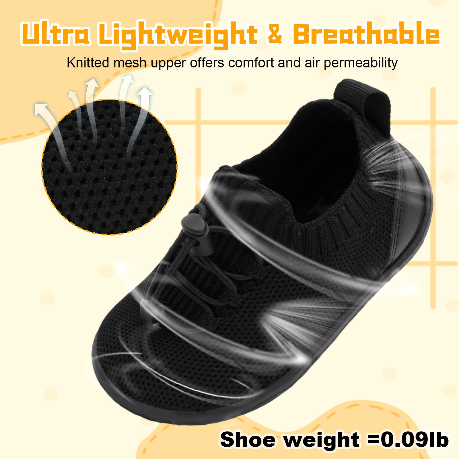 Toddler Black Running Shoes