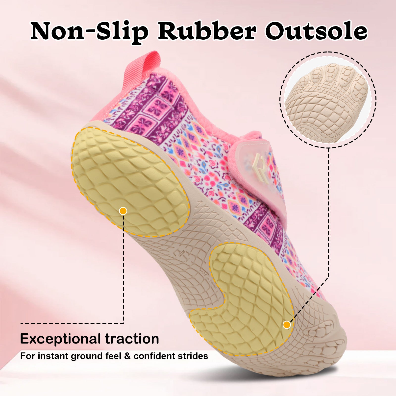 Women Pink Bohemia House Shoes A