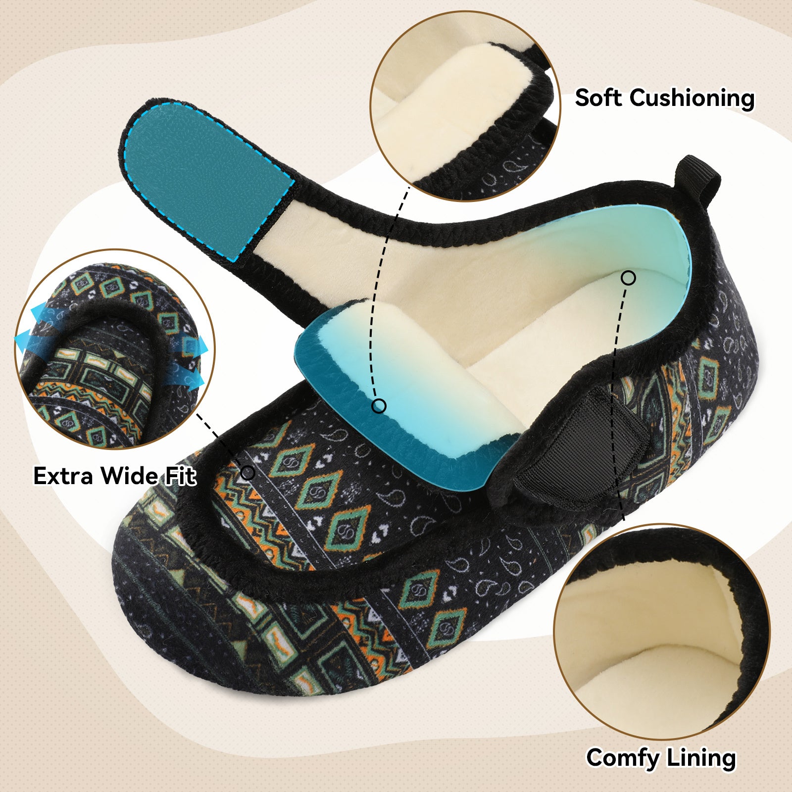 Adult Blackboho Slippers A