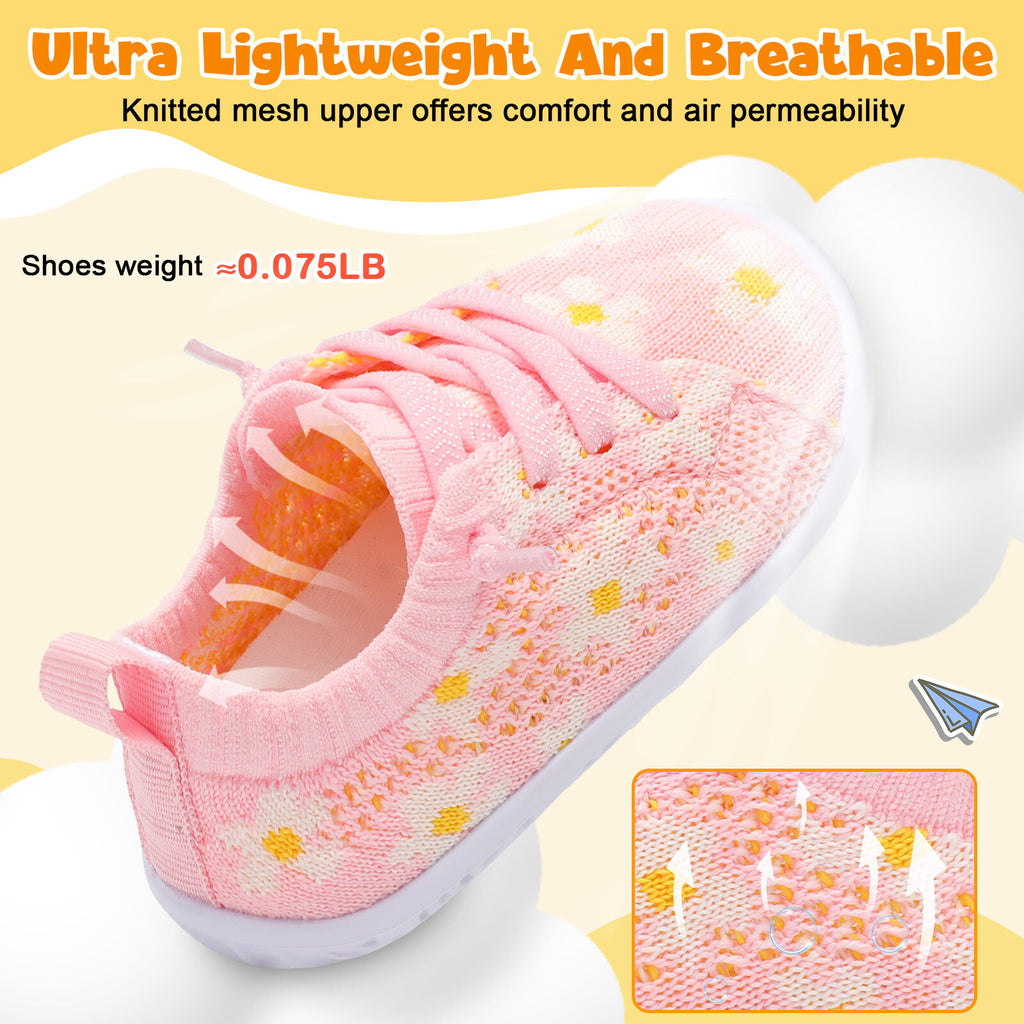 Baby Pink Flowers Running Shoes