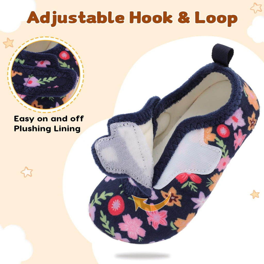Kid NavyFlower Slipper A
