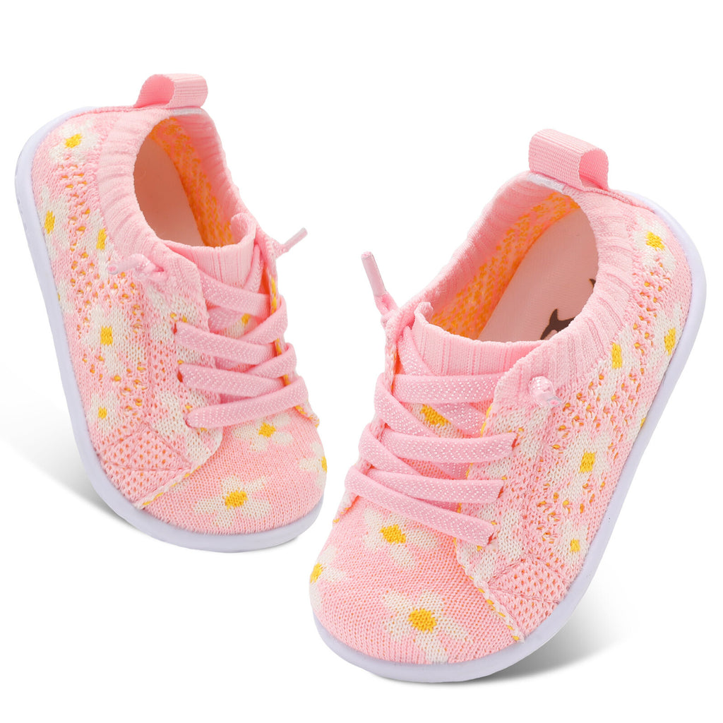 Baby Pink Flowers Running Shoes