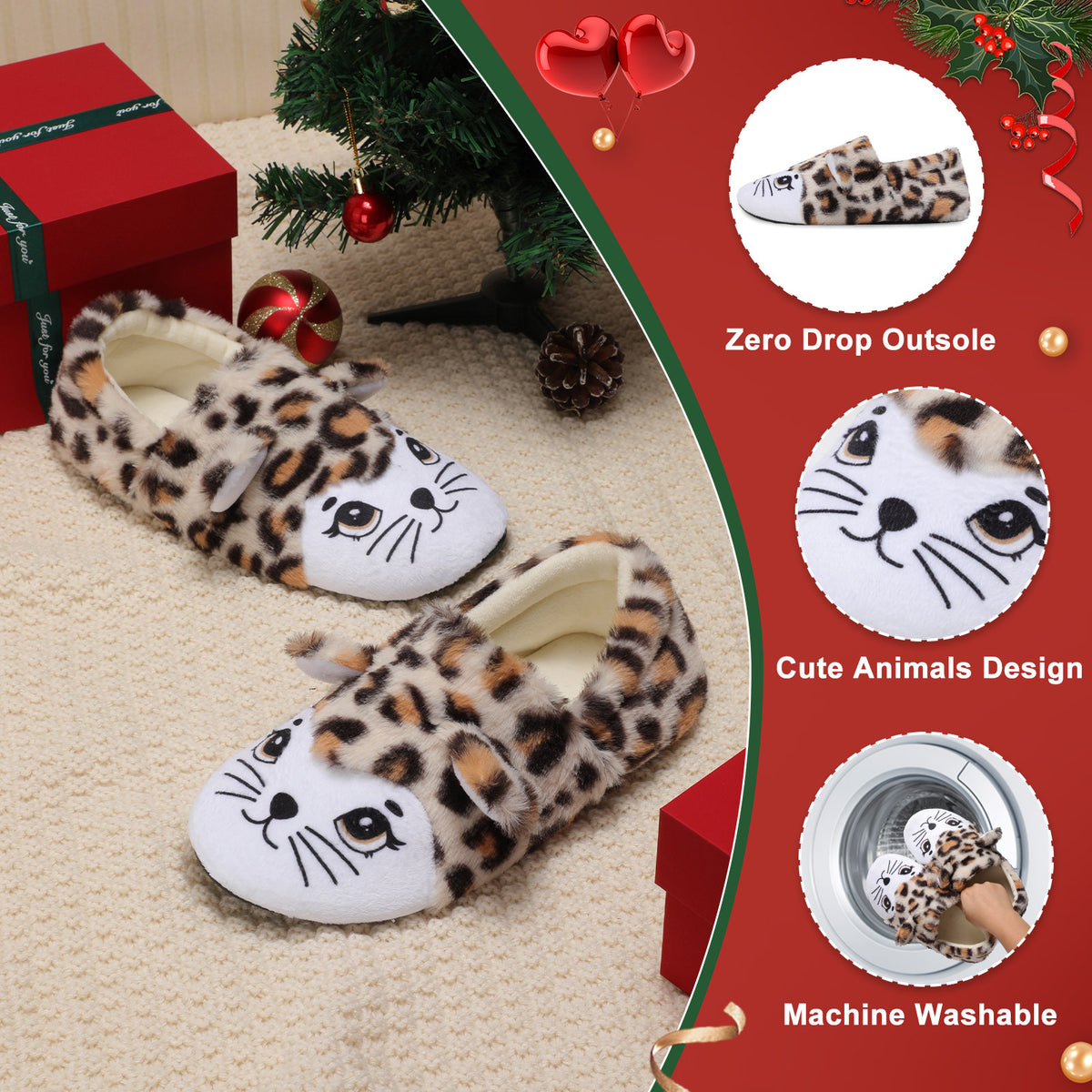 Women Leopardpattern House Shoes B