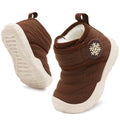 JOINFREE Toddler Boys Girls Winter Boots Waterproof Snow Boots Indoor Outdoor Darkbrown