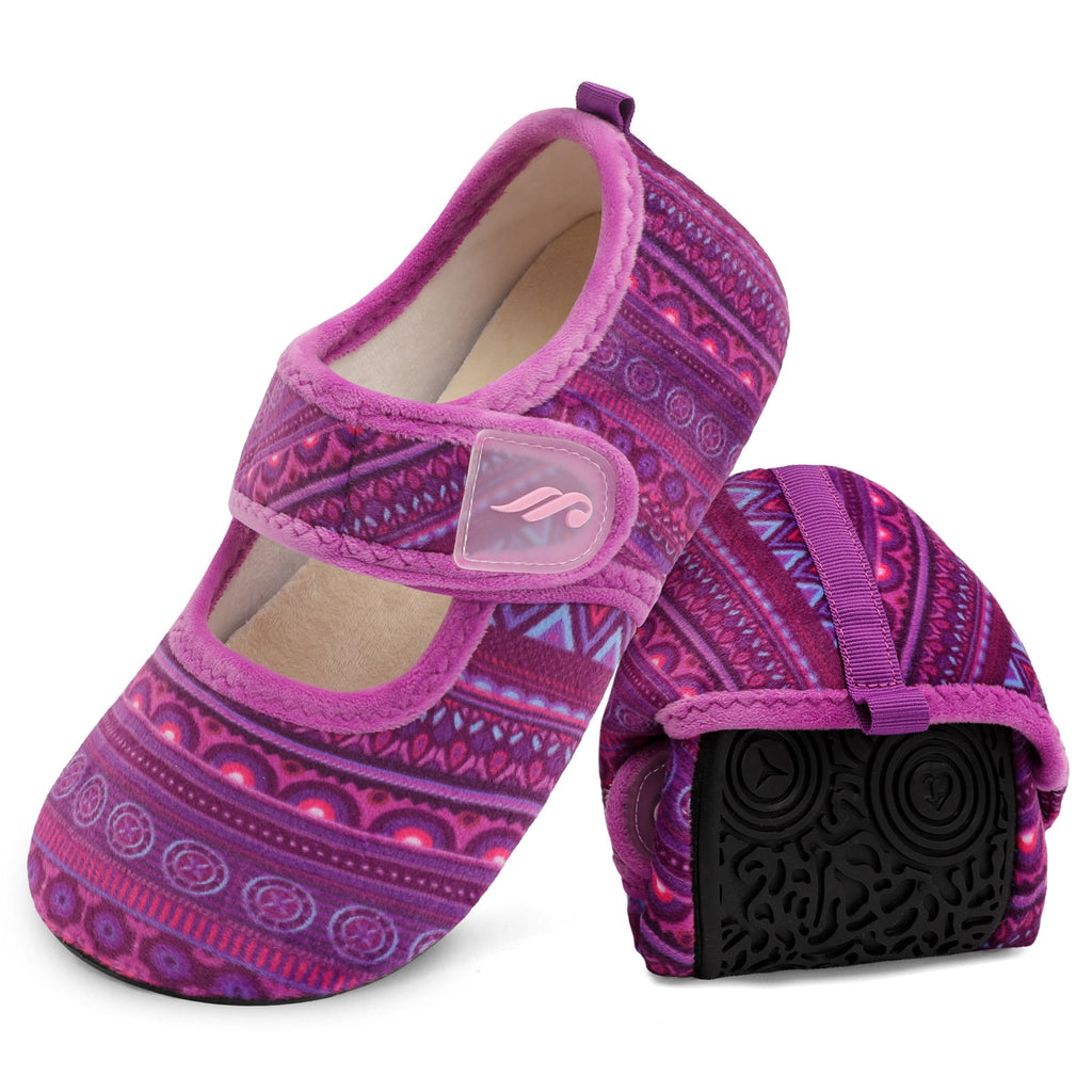 Women Strip Purple Slipper