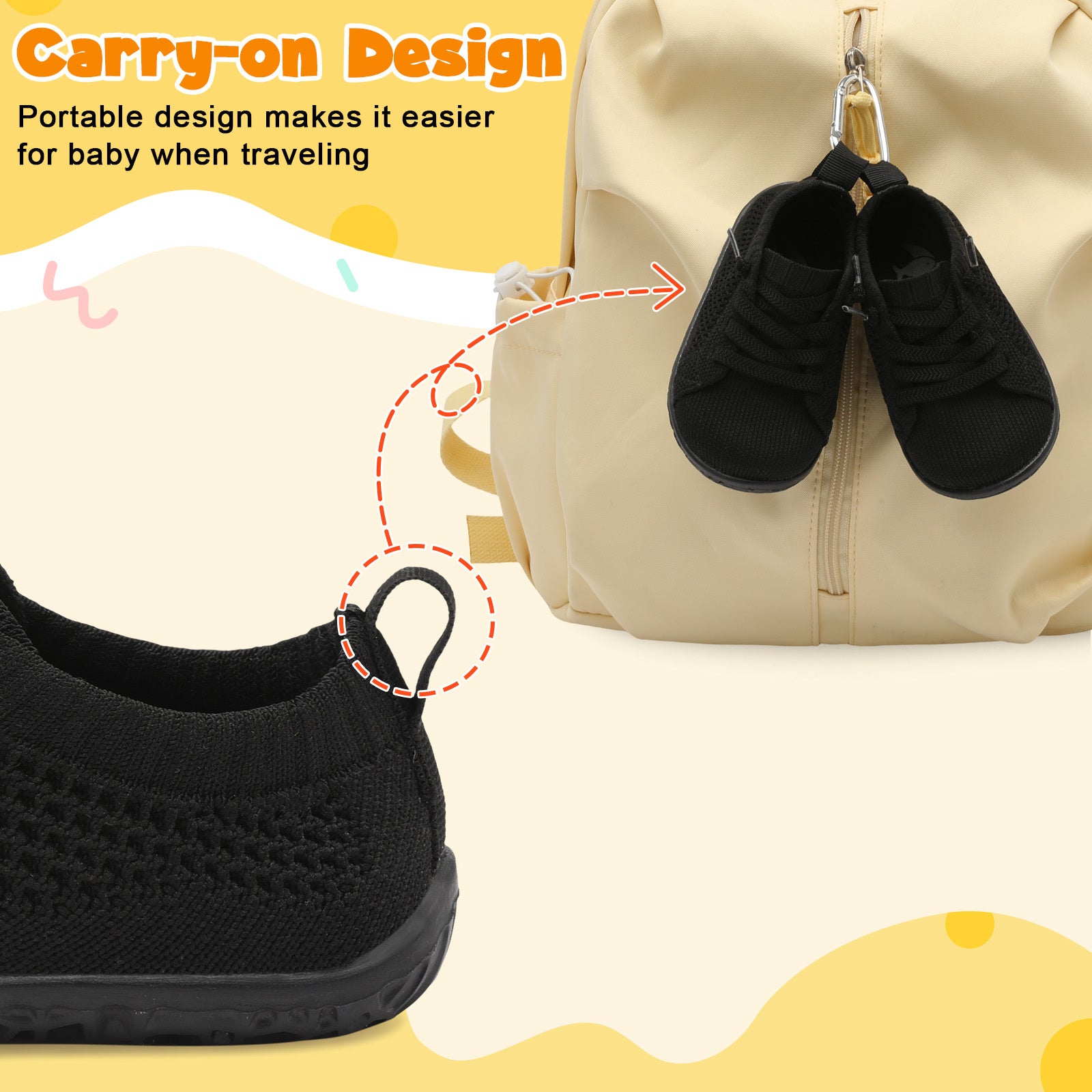 Baby Black Running Shoes