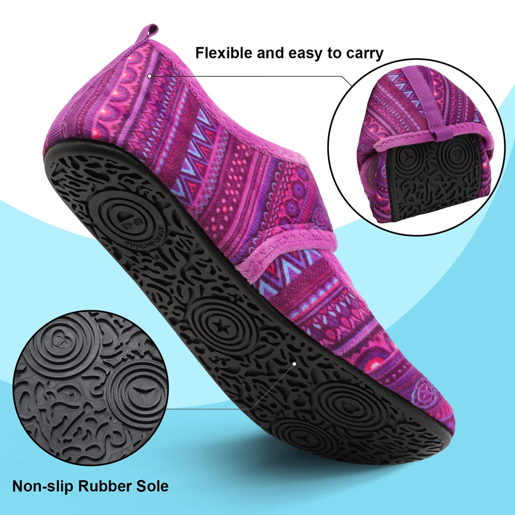 Women Strip Purple Slipper