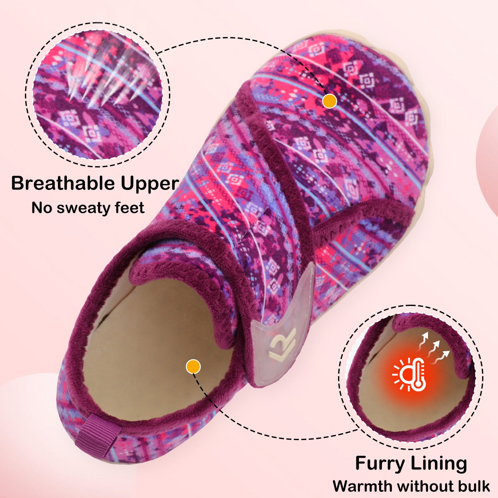 Women Purple Bohemia House Shoes A