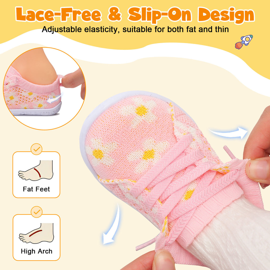 Baby Pink Flowers Running Shoes