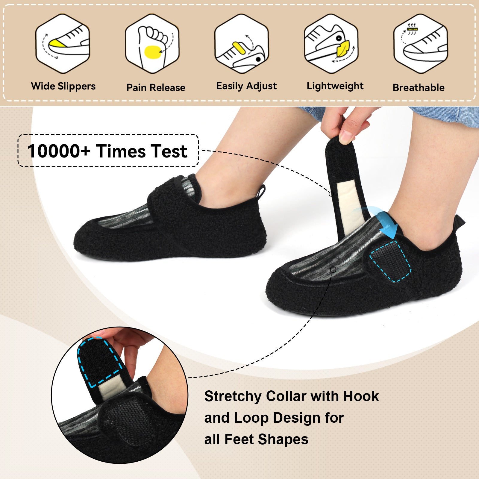 Adult Blackstripe Slippers A
