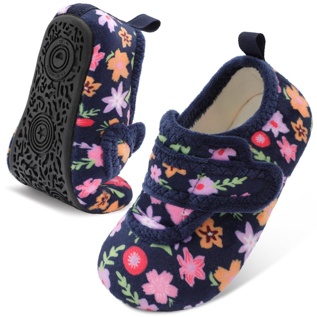Kid NavyFlower Slipper A