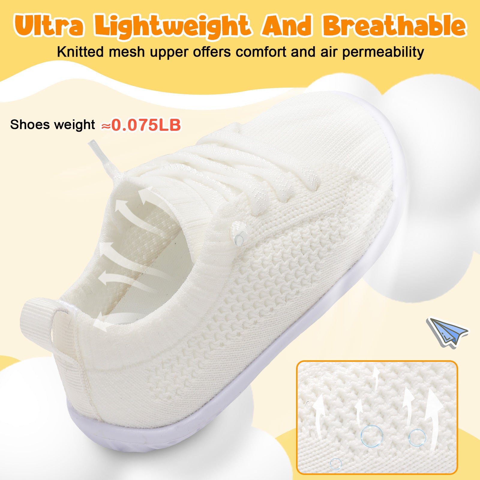 Baby White Running Shoes