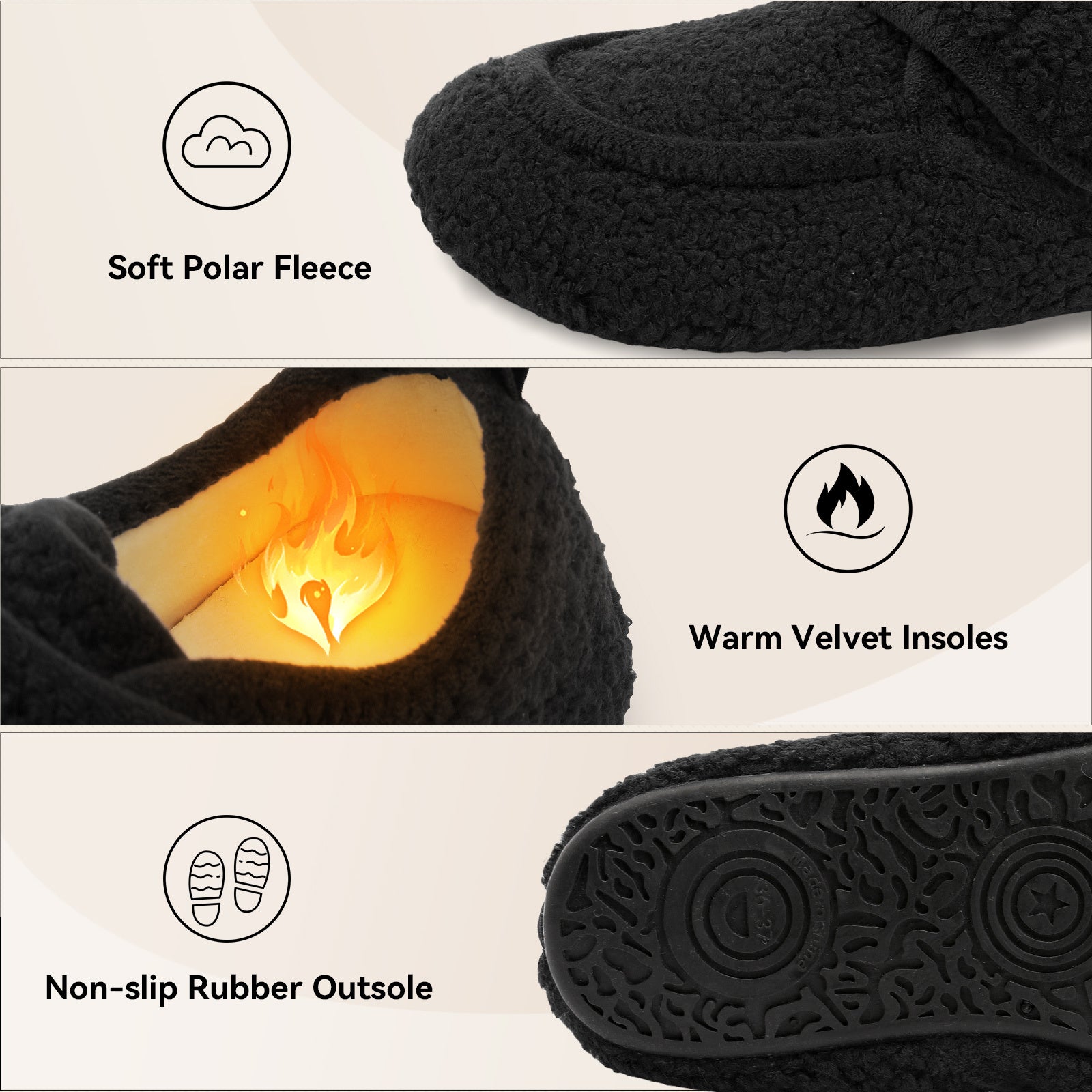Adult Black Slippers A