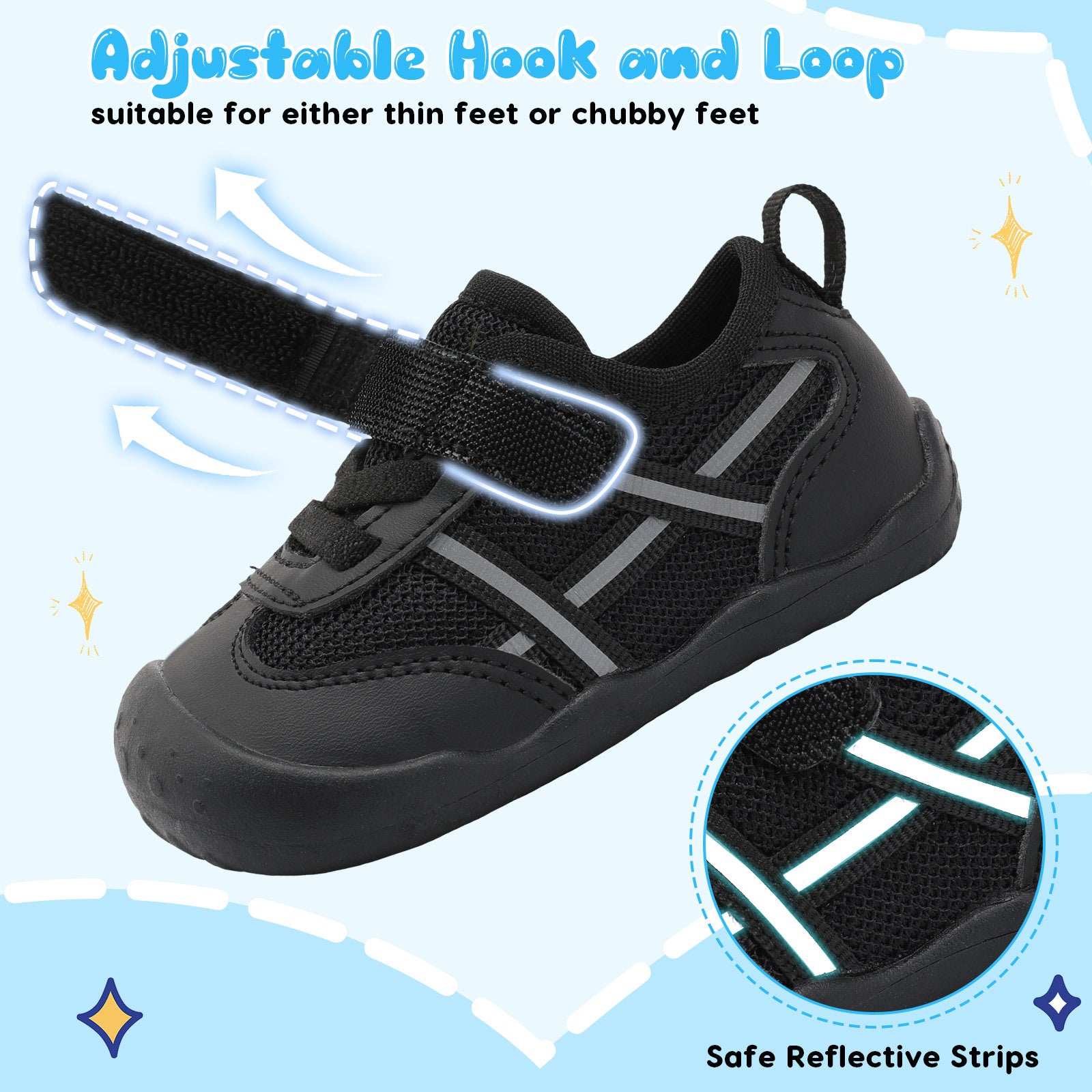 Baby Black Running Shoes