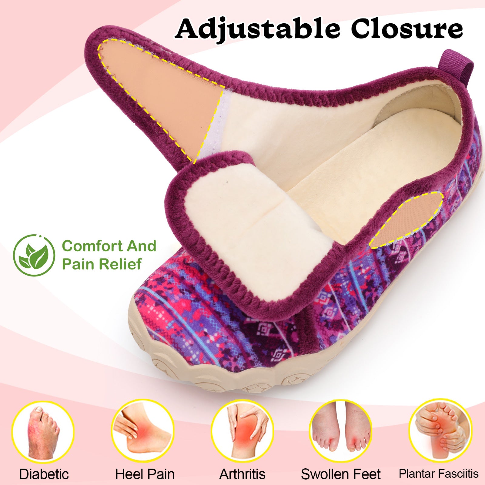 Women Purple Bohemia House Shoes A