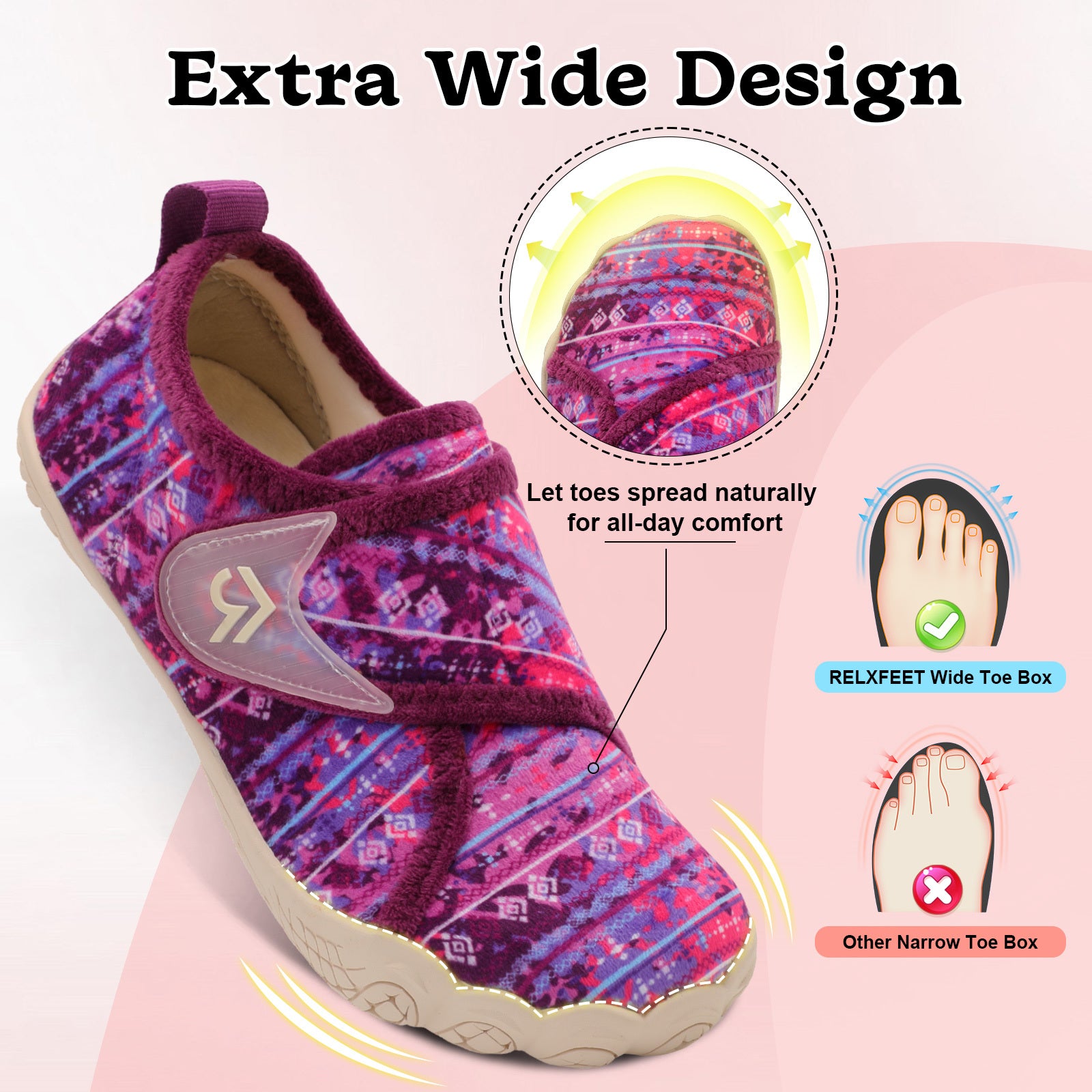 Women Purple Bohemia House Shoes A