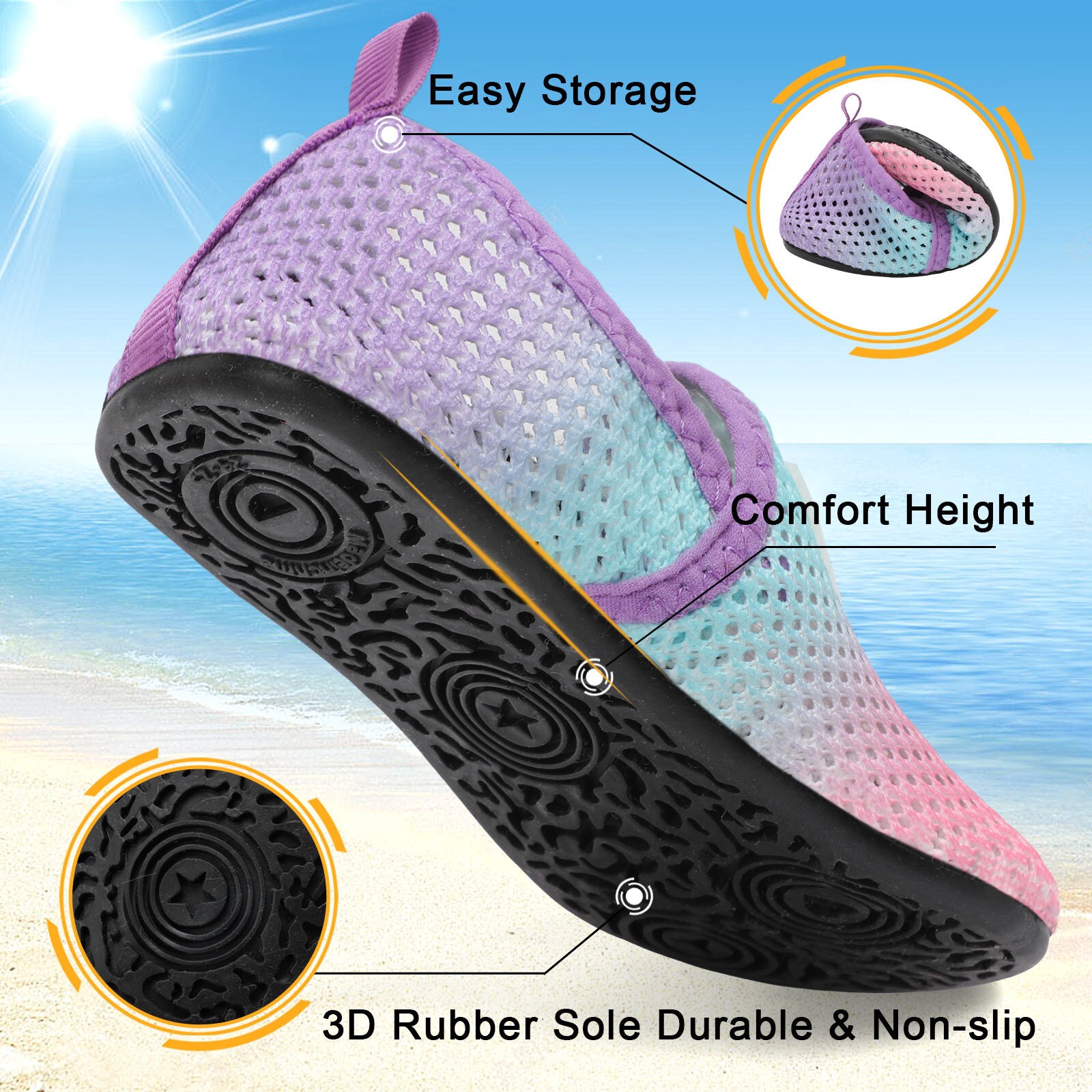 Kid MeshPinkBlue Water shoe B