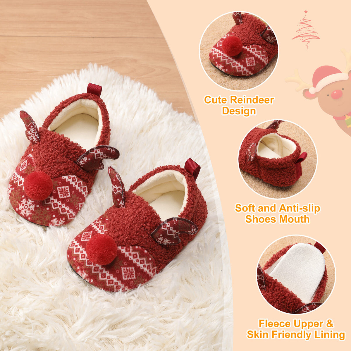Kid Red Snow Slippers C